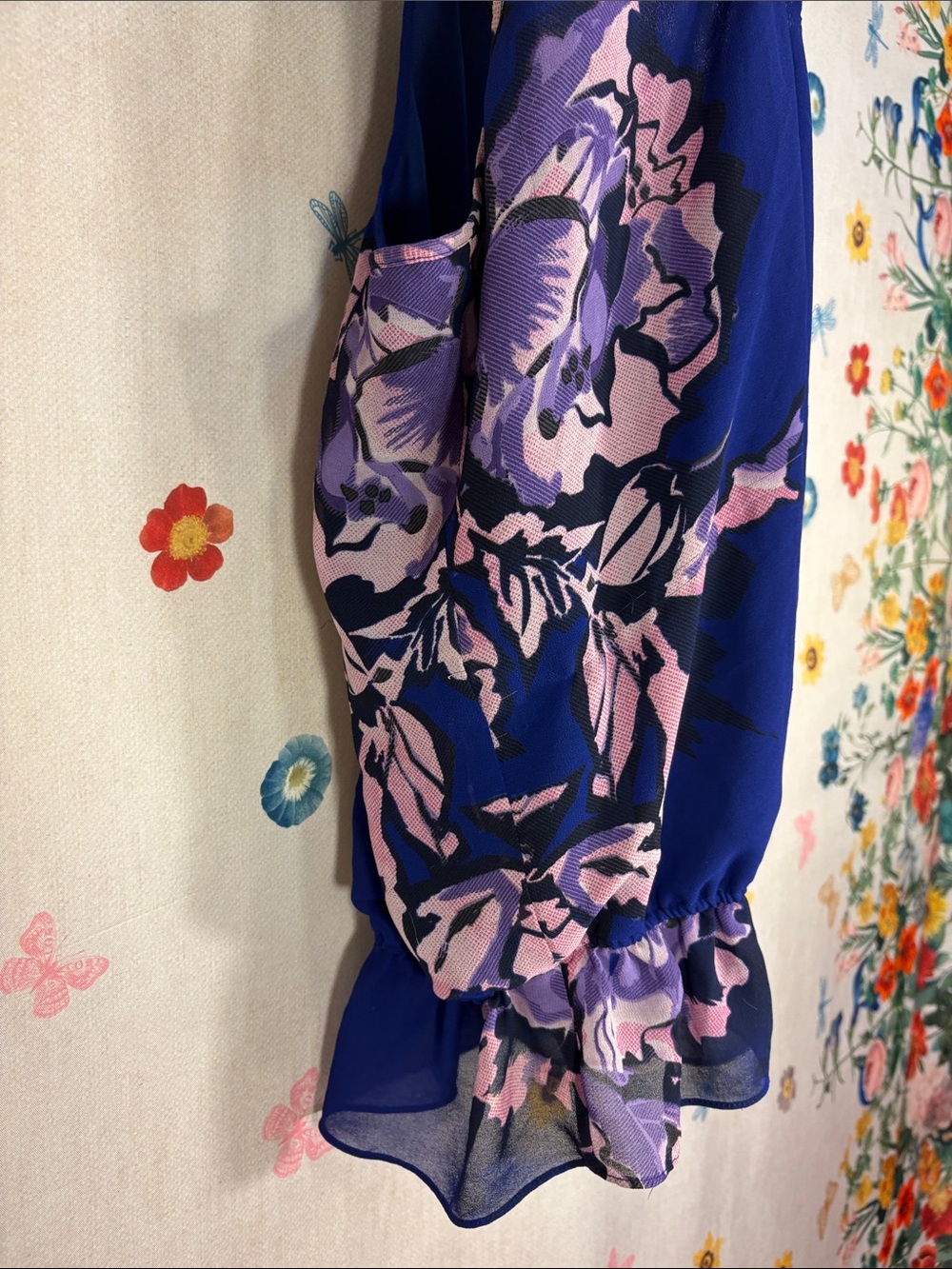 Guess - Royal Blue Floral Print Spaghetti Strap Camisole - Picture 5 of 9